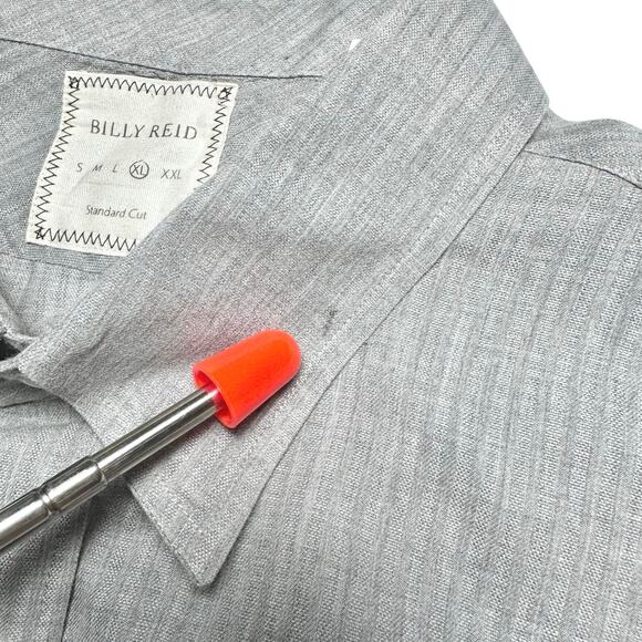 Billy Reid | Men | Brushed Gray Soft Cotton Standard Cut Button Down Shirt | XL - Picture 12 of 12